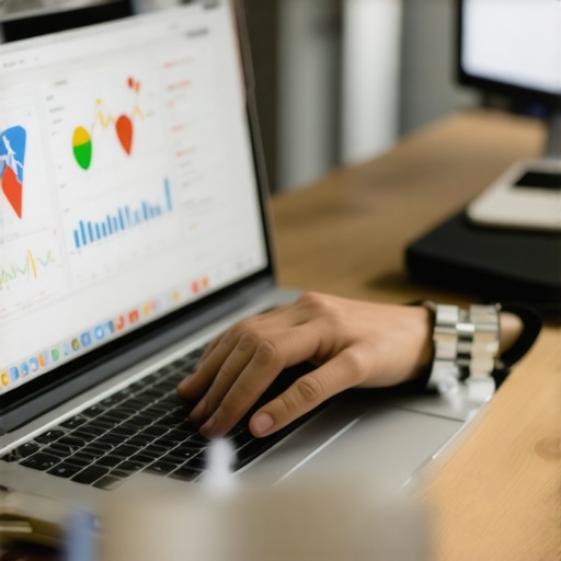 Person reviewing local SEO analytics on a laptop