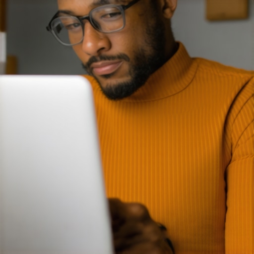 Oklahoma business owner working on Google My Business profile on laptop and smartphone