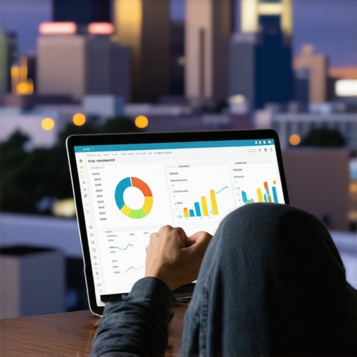 Person analyzing SEO metrics for Oklahoma City business on a laptop.