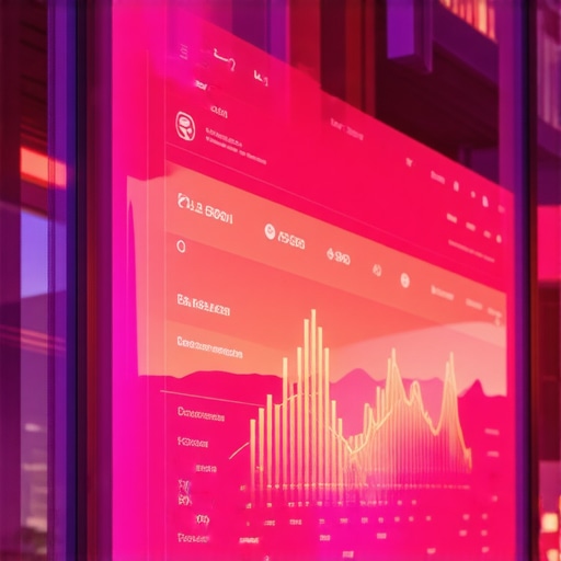 Digital analytics overlay on a storefront showing local SEO growth in OKC