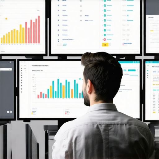 An SEO expert analyzing local business rankings with various SEO dashboards and citation tools.