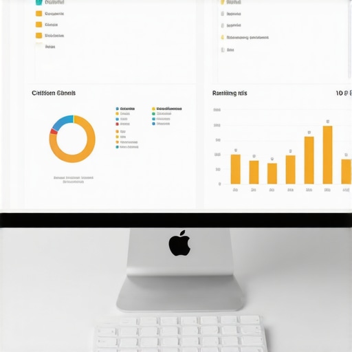 Desk setup with local SEO software on screen, illustrating tools used for maintaining Google Maps rankings.